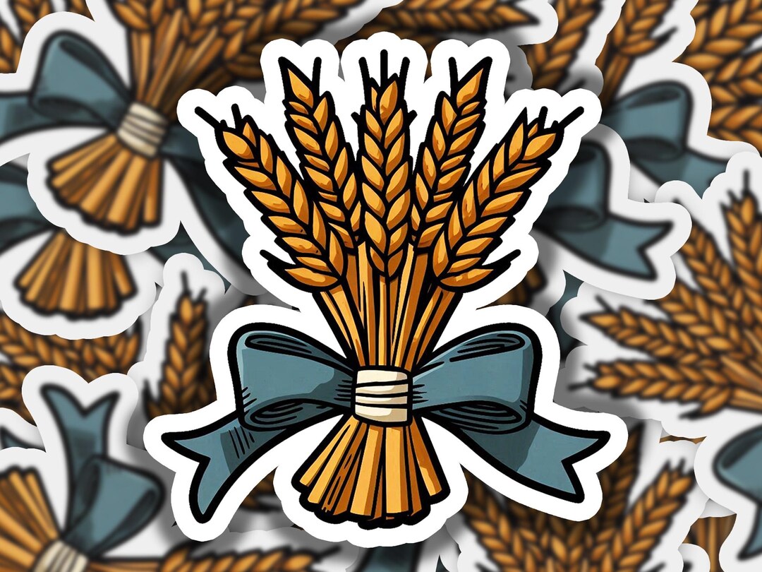 Wheat Bow Vinyl Sticker | Dishwasher Safe & Durable | Custom Sizes ...