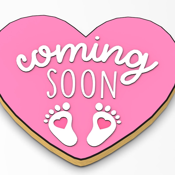 Coming Soon Baby Cookie Cutter + Stamp - SHARP EDGES - FAST Shipping - Choose Your Own Size!
