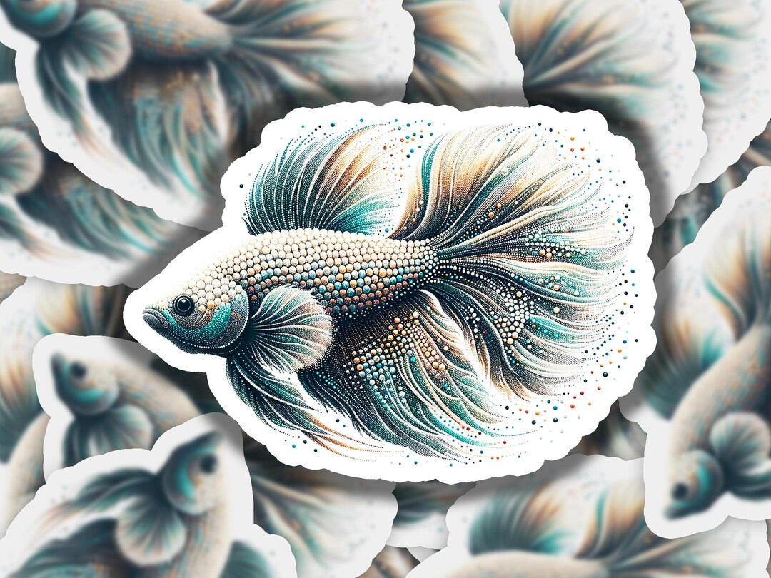 Beta Fish Watercolor Vinyl Sticker | Dishwasher Safe & Durable | Custom ...
