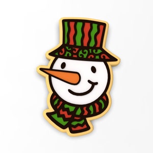 Snowman Face Cookie Cutter | Stamp | Stencil - SHARP EDGES - FAST Shipping - Choose Your Own Size! #2