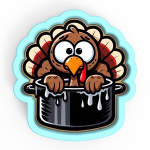Turkey Getting Cooked Cookie Cutter | Stamp | Stencil - SHARP EDGES - FAST Shipping - Choose Your Own Size! #2