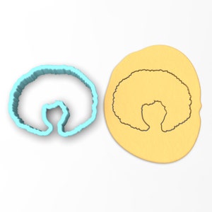 Afro Hair Outline Cookie Cutter Outline #1 - SHARP EDGES - FAST Shipping - Choose Your Own Size!