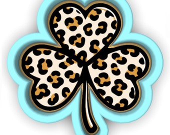 Cheetah Shamrock Cookie Cutter | Stamp | Stencil - SHARP EDGES - FAST Shipping - Choose Your Own Size! #1