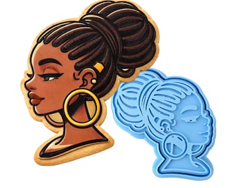 Black Girl Beautiful Cookie Cutter | Stamp | Stencil - SHARP EDGES - FAST Shipping - Choose Your Own Size! #2