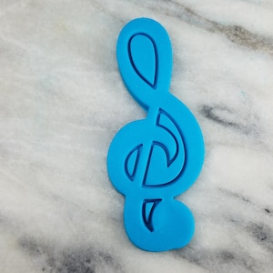 Treble Clef Cookie Cutter 2-Piece, Outline & Stamp #1 - SHARP EDGES - FAST Shipping - Choose Your Own Size!