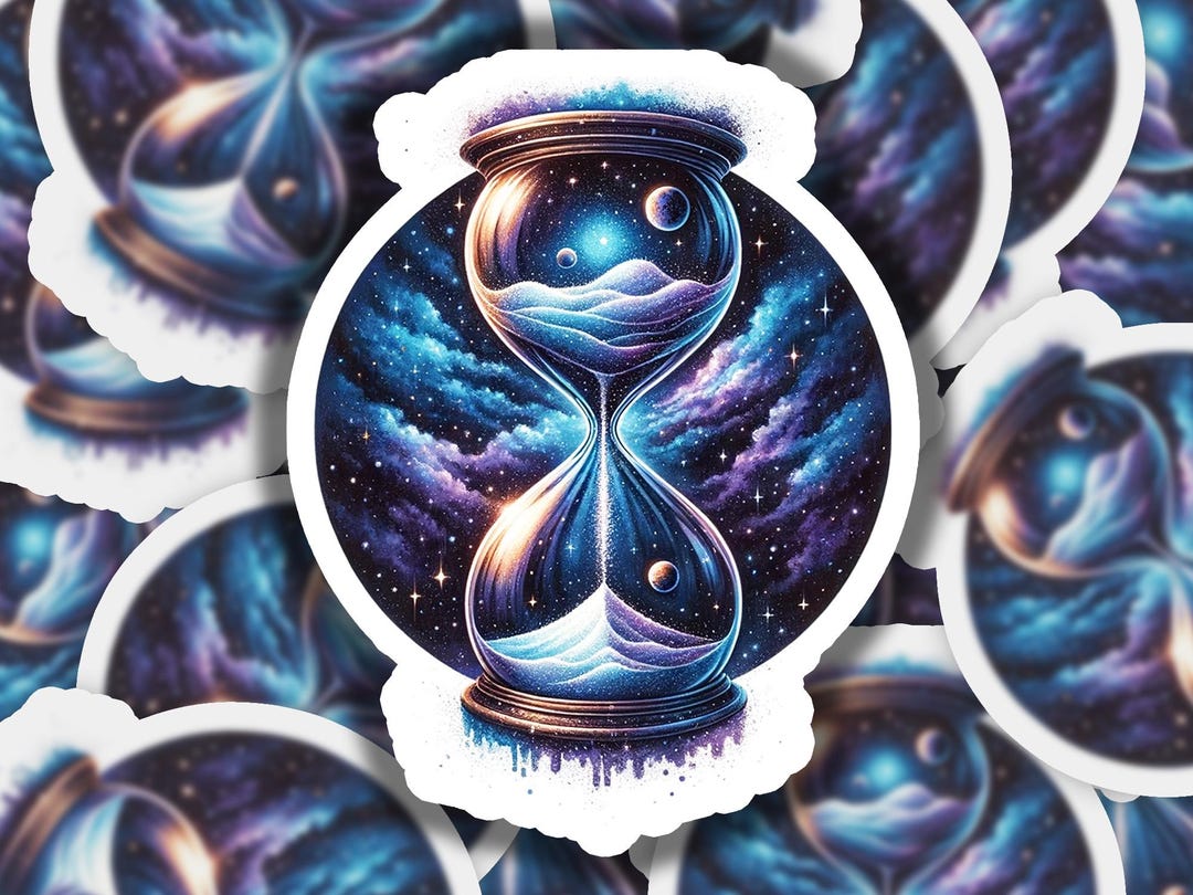 Sand Clock Sticker Sands of Time Vinyl Sticker | Waterproof & Durable | Watercolor Sticker ...