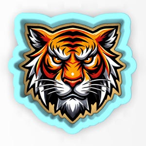 Tiger Face 1 Cookie Cutter | Stamp | Stencil - SHARP EDGES - FAST Shipping - Choose Your Own Size! #1