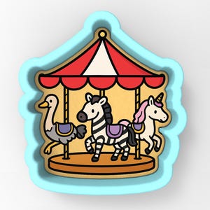 Carousel Circus Cookie Cutter | Stamp | Stencil - SHARP EDGES - FAST Shipping - Choose Your Own Size! #1