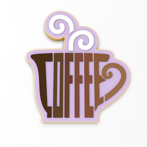 Coffee Cookie Cutter | Stamp | Stencil - SHARP EDGES - FAST Shipping - Choose Your Own Size!