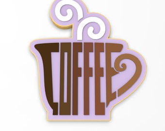 Cortador/sello/plantilla para galletas con forma de café - BORDES AFILADOS - Envío rápido - ¡Elige tu propio tamaño!