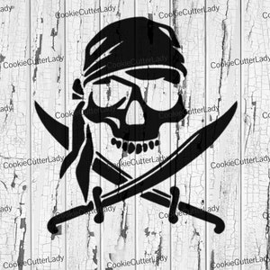Pirate Skull Sword Cross Stencil | REUSABLE, DURABLE, WASHABLE Craft Stencil | Use for Signs, Walls, Canvas & More!