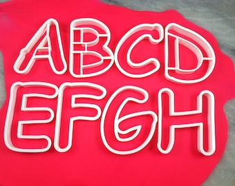 Cartoon Alphabet Cookie Cutter - SHARP EDGES - FAST Shipping - Choose Your Own Size!