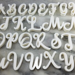 Cursive Letter Cookie Stamps Set FAST Shipping Choose Your Own Size image 3