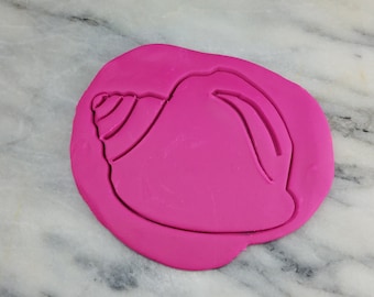 Sea Shell Cookie Cutter 2-Piece, Stamp & Outline #1 - SHARP EDGES - FAST Shipping - Choose Your Own Size!