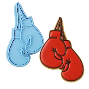 Cortador de galletas colgante con forma de guantes de boxeo, 2 piezas, contorno y sello - BORDES AFILADOS - Envío RÁPIDO - ¡Elige tu tamaño!