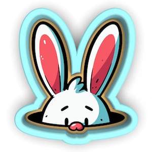 Bunny Hiding in Hole Cookie Cutter | Stamp | Stencil - SHARP EDGES - FAST Shipping - Choose Your Own Size! #1