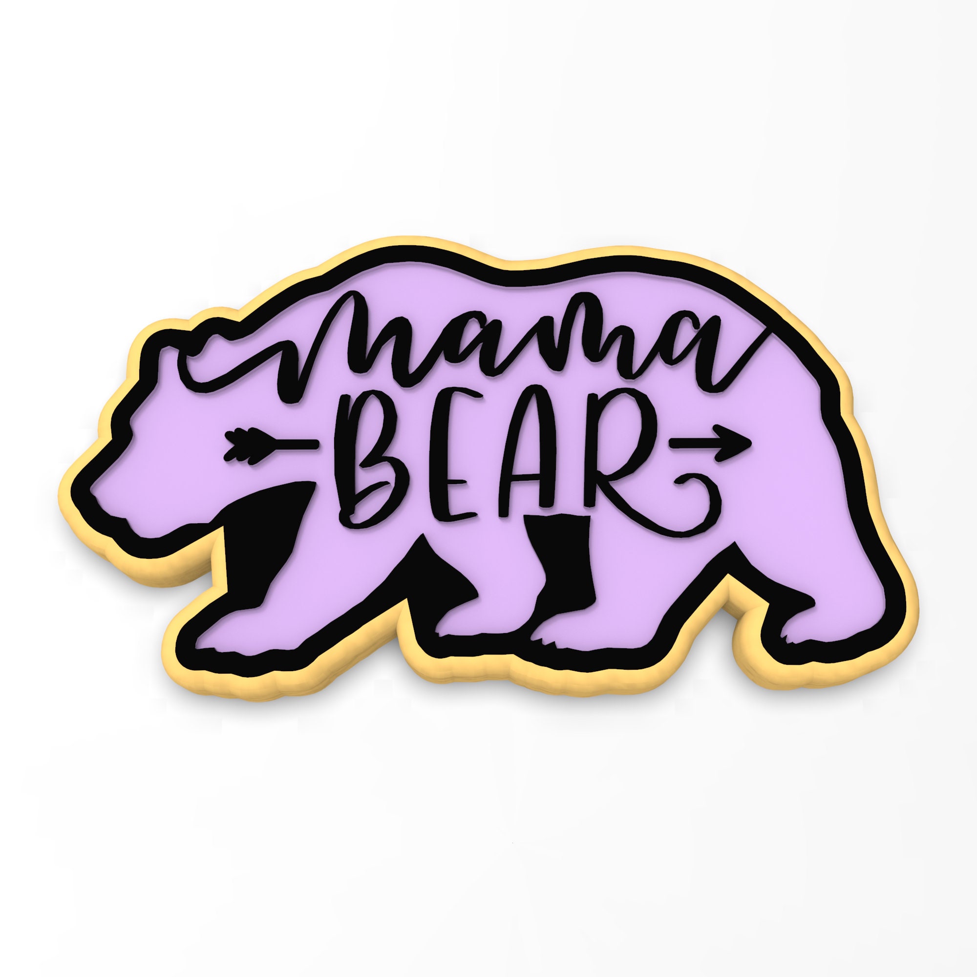 Mama Bear Cookie Cutter | Stamp | Stencil - SHARP EDGES - FAST Shipping - Choose Your Own Size!