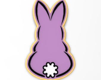 Bunny with Tail Cookie Cutter | Stamp | Stencil - SHARP EDGES - FAST Shipping - Choose Your Own Size!