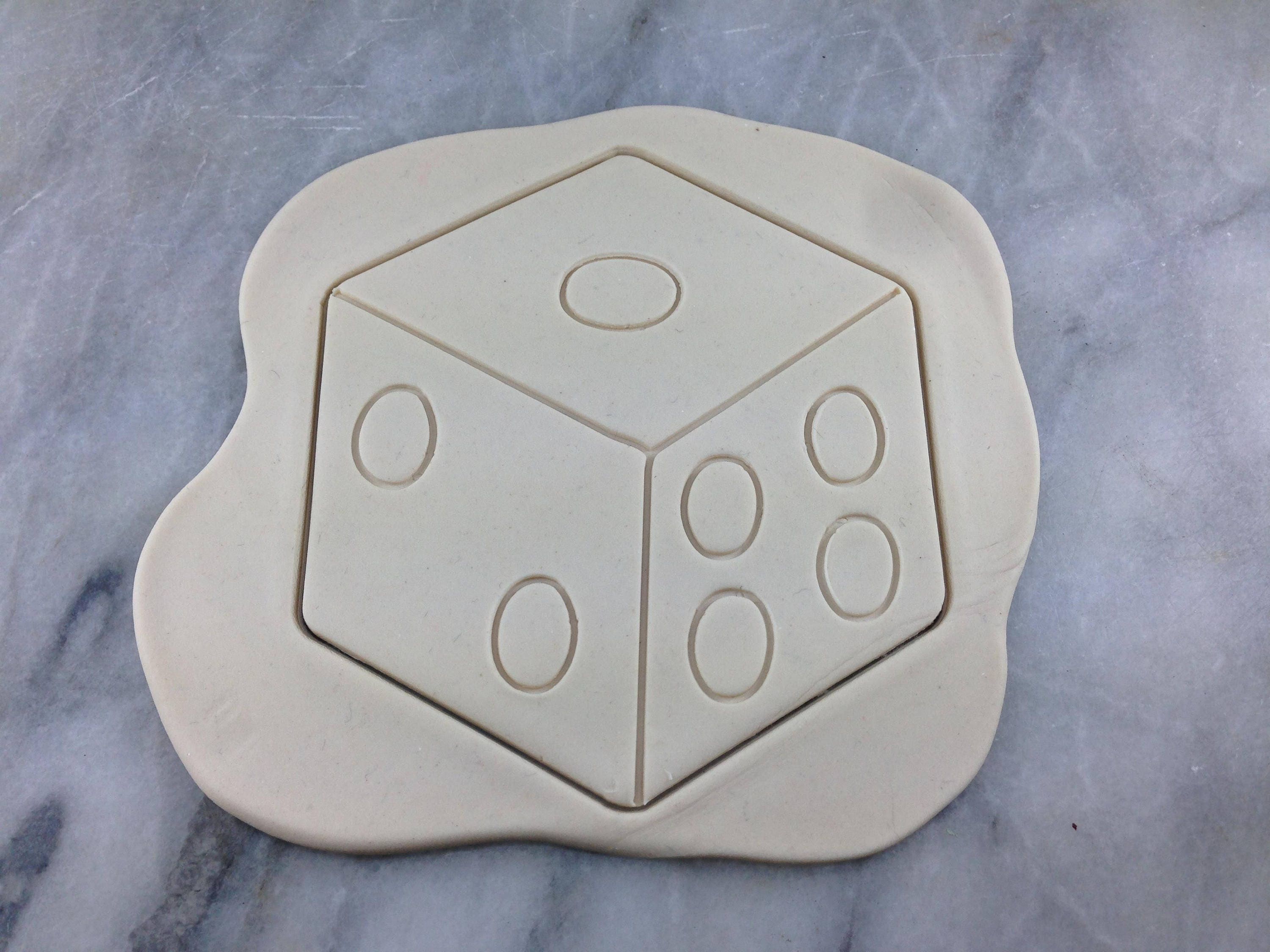 Dice Cookie Cutter 2Piece Outline & Stamp SHARP EDGES Etsy