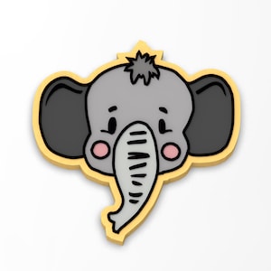 Elephant Face Cookie Cutter & Stamp #1