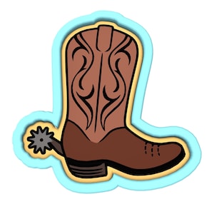 Cowboy Boot Cookie Cutter | Stamp | Stencil - SHARP EDGES - FAST Shipping - Choose Your Own Size! #1