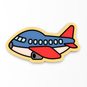 Airplane Cookie Cutter | Stamp | Stencil - SHARP EDGES - FAST Shipping - Choose Your Own Size!