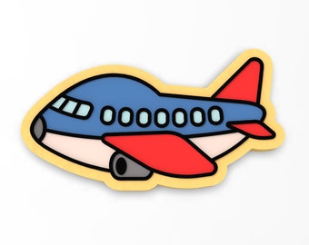 Airplane Cookie Cutter | Stamp | Stencil - SHARP EDGES - FAST Shipping - Choose Your Own Size!