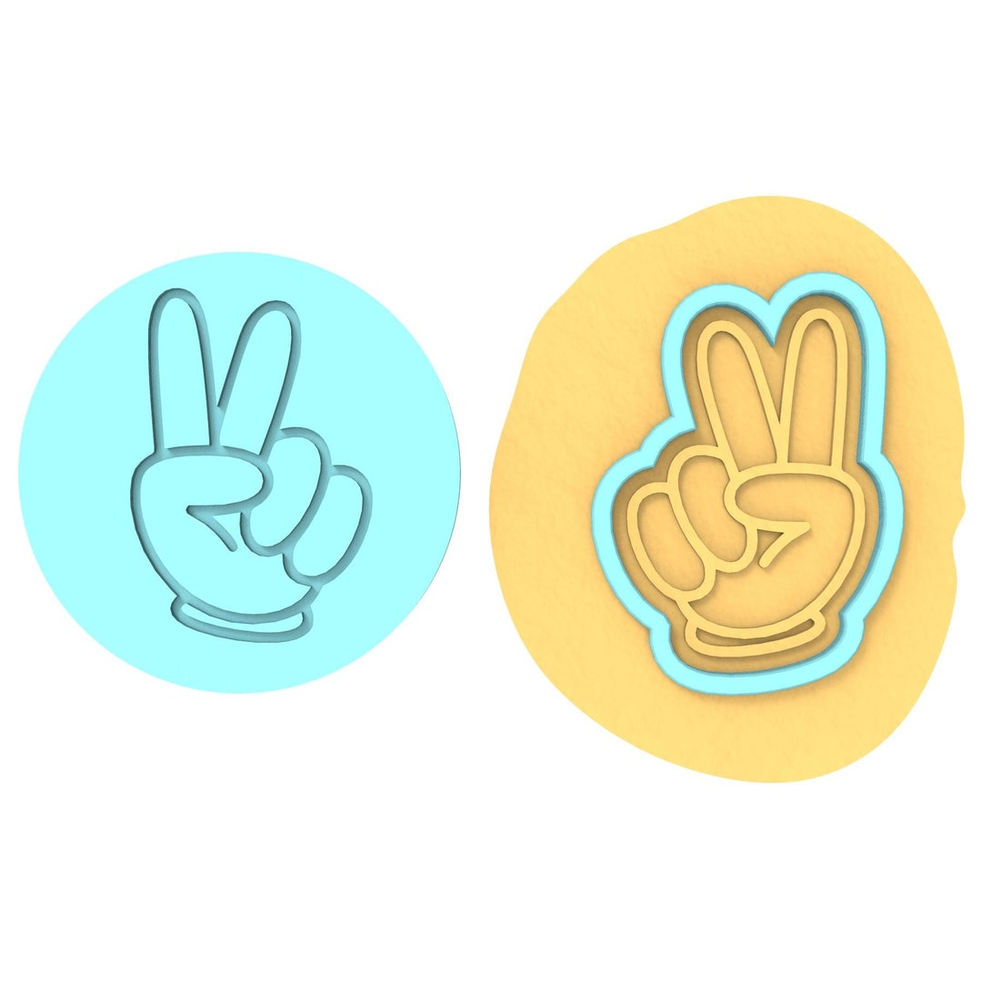 Peace Fingers Cookie Debosser | Cookie Cutter | Stencil #1 - Etsy