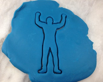 Wrestling Champion Cookie Cutter Outline - SHARP EDGES - FAST Shipping - Choose Your Own Size!