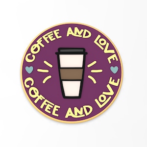 Coffee & Love Cookie Cutter | Stamp | Stencil - SHARP EDGES - FAST Shipping - Choose Your Own Size!