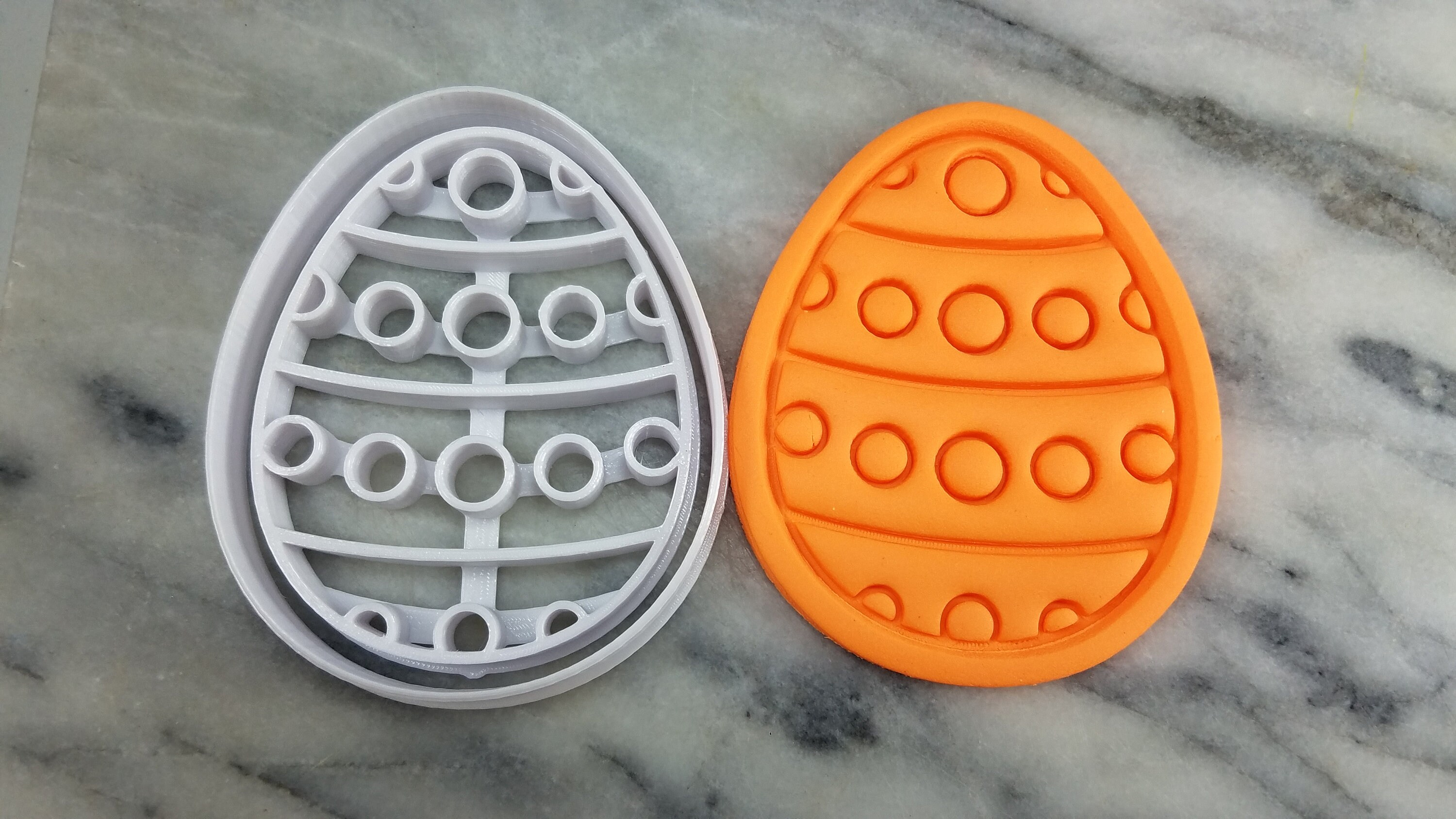 Easter Egg Cookie Cutter 2piece Stamp & Outline 5 SHARP Etsy