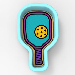 Pickleball Paddle with Ball 1 Cookie Cutter | Stamp | Stencil - SHARP EDGES - FAST Shipping - Choose Your Own Size! #1