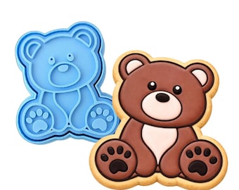 Bear Body Cookie Cutter | Stamp | Stencil - SHARP EDGES - FAST Shipping - Choose Your Own Size! #1