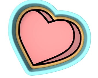 Valentine Candy Heart Blank Cookie Cutter | Stamp | Stencil #3