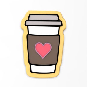 Coffee Cup Cookie Cutter | Stamp | Stencil - SHARP EDGES - FAST Shipping - Choose Your Own Size! #3