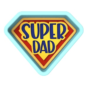 Super Dad Cookie Cutter | Stamp | Stencil - SHARP EDGES - FAST Shipping - Choose Your Own Size! #1