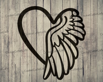 Angel Wing Heart Stencil | REUSABLE, DURABLE, WASHABLE Craft Stencil | Use for Signs, Walls, Canvas & More!