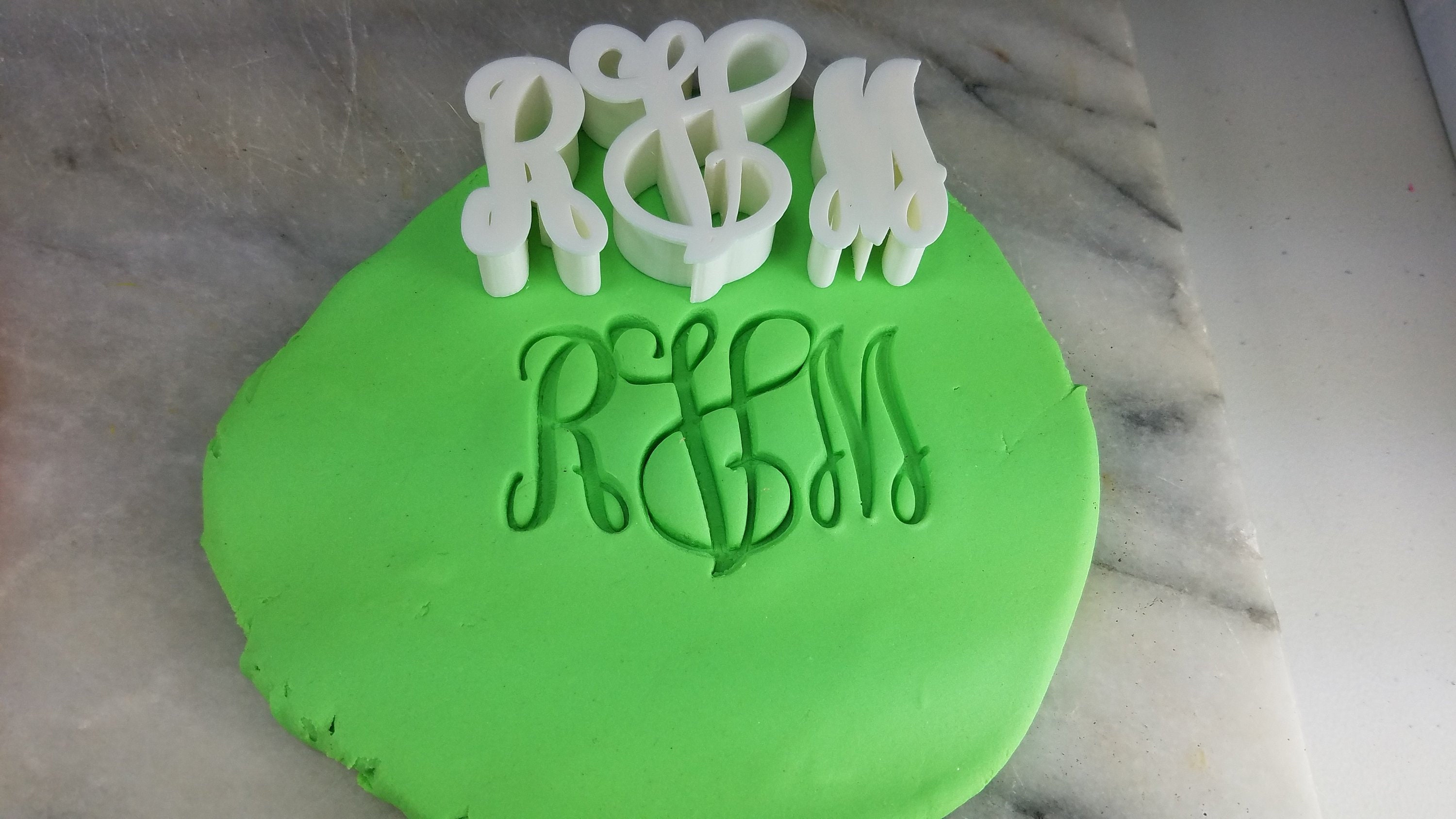 Vine Monogram Letter Cookie Stamps Cursive . Choose Your Etsy