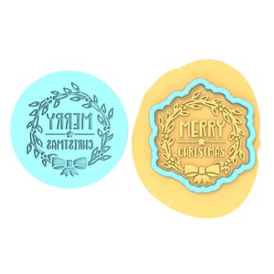 Merry Christmas Mistletoe Cookie Debosser | Cookie Cutter | Stencil - SHARP EDGES - FAST Shipping - Choose Your Own Size! #1