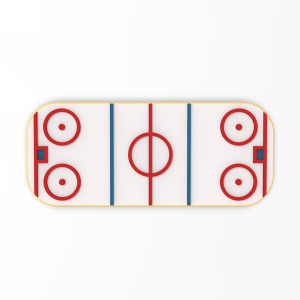 Hockey Rink Cookie Cutter | Stamp | Stencil - SHARP EDGES - FAST Shipping - Choose Your Own Size!