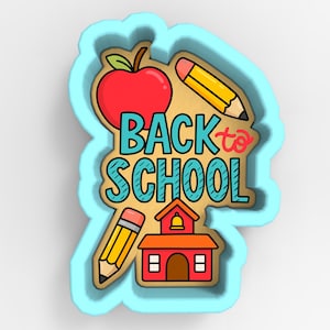 Back to School House 4 Cookie Cutter | Stamp | Stencil - SHARP EDGES - FAST Shipping - Choose Your Own Size! #1