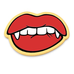 Vampire Lips Cookie Cutter | Stamp | Stencil - SHARP EDGES - FAST Shipping - Choose Your Own Size! #2