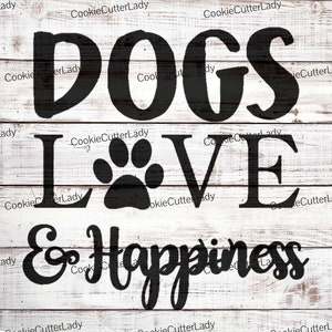 Hunde Liebe und Glück Schablone | WIEDERVERWENDBAR, LANGLEBIG, WASCHBAR Craft Stencil | Für Schilder, Wände, Leinwände & mehr!