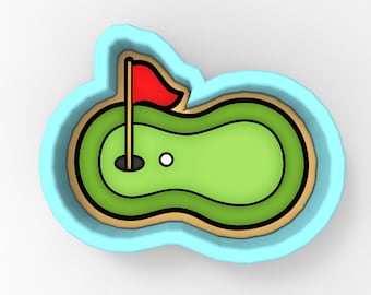 Cortador de galletas/sello/plantilla Golf Green 1 - BORDES AFILADOS - Envío RÁPIDO - ¡Elige tu tamaño! #1