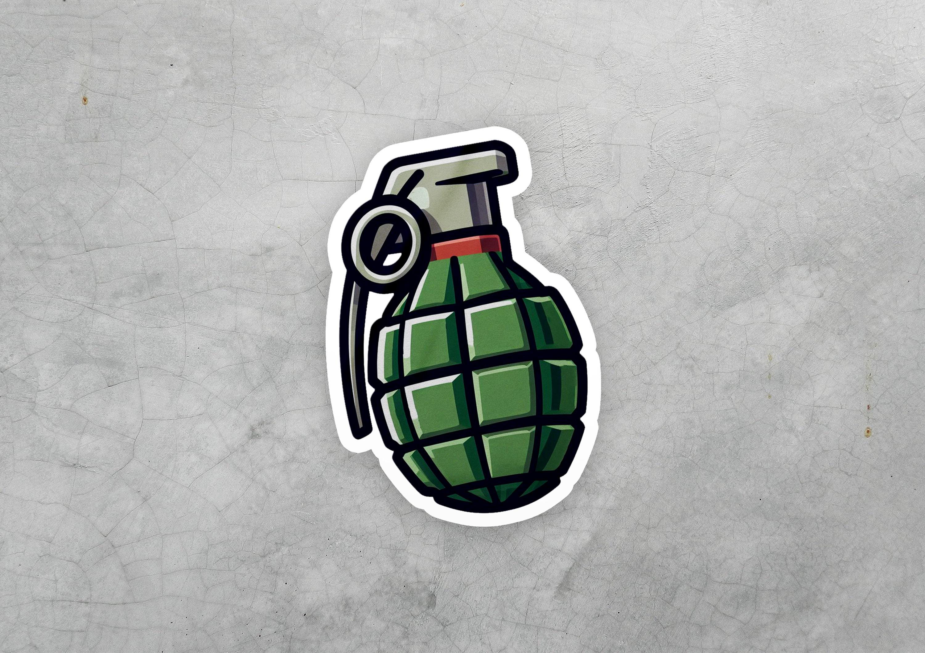 Grenade Vinyl Sticker | Dishwasher Safe & Durable | Custom Sizes