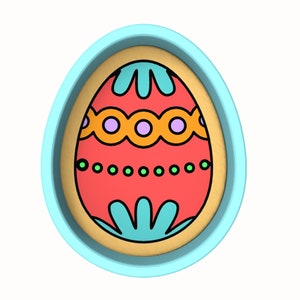 Easter Egg Cookie Cutter 2-Piece, Stamp & Outline #8 - SHARP EDGES - FAST Shipping - Choose Your Own Size!
