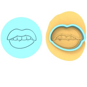 Lip Biting Cookie Debosser | Cookie Cutter | Stencil #1