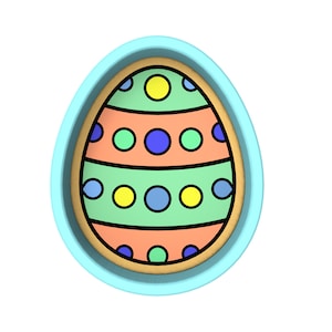 Easter Egg Cookie Cutter 2-Piece, Stamp & Outline #5 - SHARP EDGES - FAST Shipping - Choose Your Own Size!