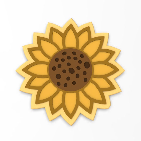 Sunflower Cookie Cutter | Stamp | Stencil - SHARP EDGES - FAST Shipping - Choose Your Own Size!