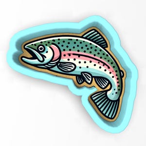 Trout 1 Cookie Cutter | Stamp | Stencil - SHARP EDGES - FAST Shipping - Choose Your Own Size! #1